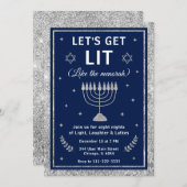 Invitation Let’s Get Lit Hanukkah Party (Devant / Derrière)