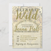 Invitation Let’s Get Wild Leopard Animal Glam Gold Birthday (Devant)