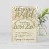 Invitation Let’s Get Wild Leopard Animal Glam Gold Birthday (Debout devant)