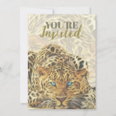 Invitation Let’s Get Wild Leopard Animal Glam Gold Birthday (Dos)
