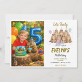 Invitation Let’s Party Groundhog 5th Birthday – Fun Kids  (Devant)