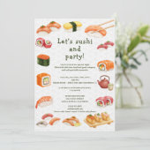 Invitation Let’s sushi and party! (Debout devant)