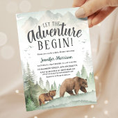 Invitation Let The Adventure Begin Baby Shower Woodland 