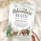 Invitation Let The Adventure Begin Baby Shower Woodland 