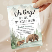 Invitation Let the Adventure Begin Boy Woodland Baby Shower