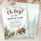 Invitation Let the Adventure Begin Boy Woodland Baby Shower
