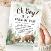 Invitation Let the Adventure Begin Boy Woodland Baby Shower