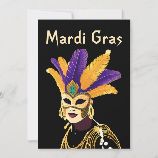 Invitation "Let the Good Times Roll : Mardi Gras Celebration" (Dos)
