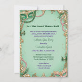 Invitation Let The Good Times Roll Mardi Gras Mask Beads Fun  (Devant)