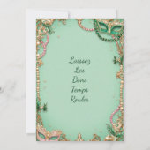 Invitation Let The Good Times Roll Mardi Gras Mask Beads Fun  (Dos)