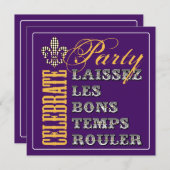 Invitation Let the Good Times Roll Party Purple (Devant / Derrière)