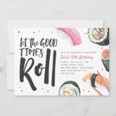 Invitation Let The Good Times Roll Sushi Anniversaire (Devant)