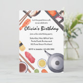 Invitation Let the Good Times Roll Sushi Party Anniversaire (Debout devant)