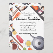 Invitation Let the Good Times Roll Sushi Party Anniversaire (Devant / Derrière)