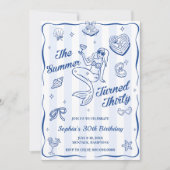 Invitation L'été a tourné trente 30e anniversaire joli (Devant)