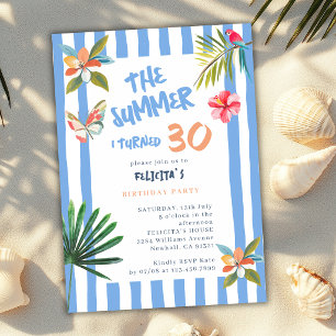Invitation L'été de mes 30 ans Trentième fête d'anniversaire