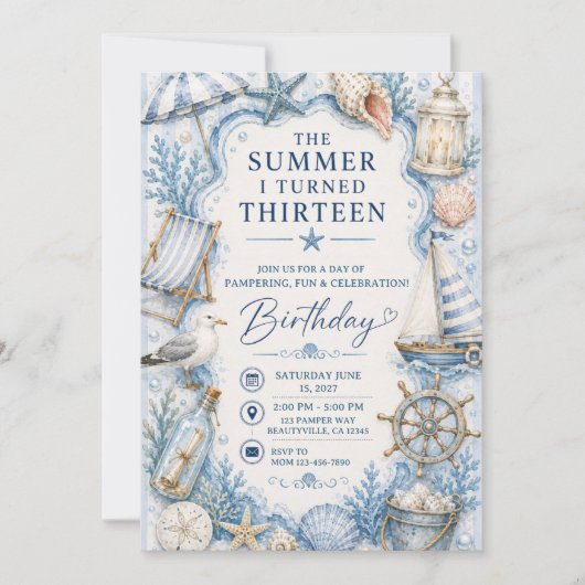 Invitation L'été de mon anniversaire (Devant)