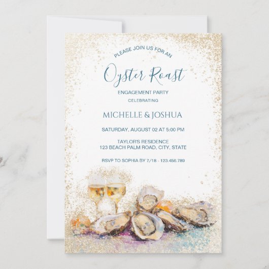 Invitation l'été moderne huster rôti pastel côtier (Devant)