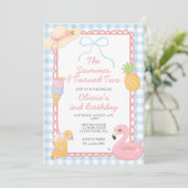 Invitation L'été où j'ai eu deux ans Plage côtière 2e anniver (Debout devant)