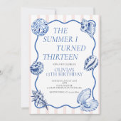 Invitation L'été où j'ai eu treize ans 13e anniversaire (Devant)