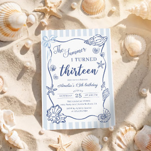 Invitation L'été où j'ai eu treize ans Anniversaire 13 ans au