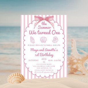 Invitation L'été où j'ai eu un an Les jumelles fêtent leur 1e