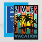 INVITATION L'ÉTÉ OUVERT PLAGE SURF VACANCES FAMILIALES (Devant / Derrière)