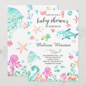 Invitation L'été sous le Baby shower marin Neutre (Devant / Derrière)