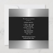 Invitation L'étoile d'argent noire de David Bar Mitzvah (Dos)