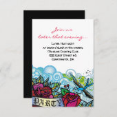 Invitation L'ÉTOILE DE BLUEBIRD DE DAVID Bat mitzvah Party Ca (Devant / Derrière)