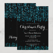 Invitation L'étoile d'hiver Confetti Turquoise (Devant / Derrière)