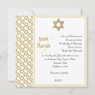 Invitation L'étoile d'or de David mariage juif