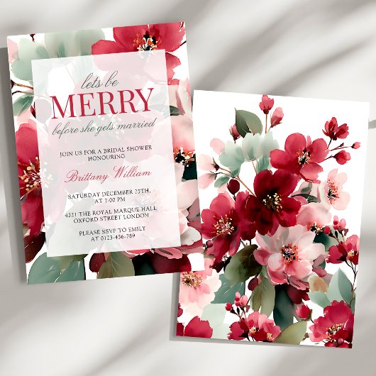 Invitation Let's Be Merry Christmas Bridal Shower