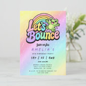 Invitation Let's Bounce Frog Rainbow Birthday Party (Debout devant)