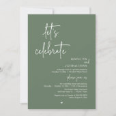 Invitation Let's Celebrate, Minimal Modern Wedding Reception (Devant)