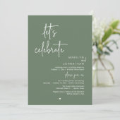 Invitation Let's Celebrate, Minimal Modern Wedding Reception (Debout devant)