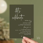 Invitation Let's Celebrate, Minimal Modern Wedding Reception