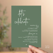 Invitation Let's Celebrate, Minimal Modern Wedding Reception