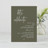Invitation Let's Celebrate, Minimal Modern Wedding Reception (Debout devant)