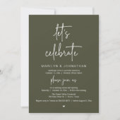 Invitation Let's Celebrate, Modern Minimal Wedding Reception (Devant)