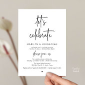 Invitation Let's Celebrate, Modern Minimal Wedding Reception
