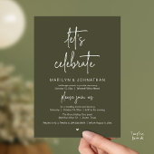 Invitation Let's Celebrate, Modern Minimal Wedding Reception