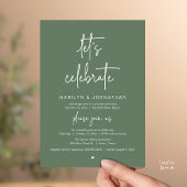 Invitation Let's Celebrate, Modern Minimal Wedding Reception