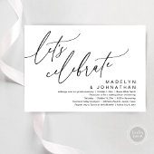 Invitation Let's Celebrate, Romantic Wedding Elopement Party
