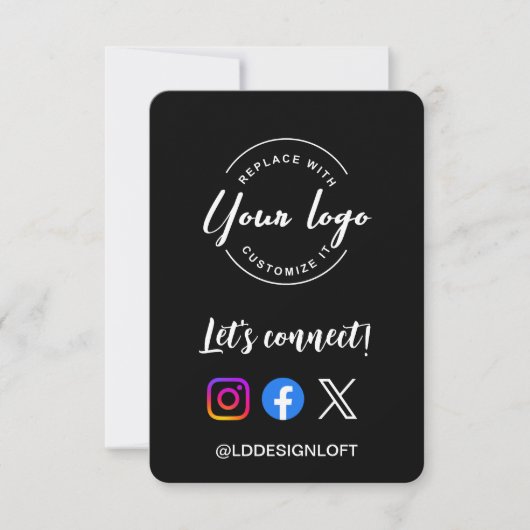 Invitation Let's connect! Social Media website logo QR code (Devant)
