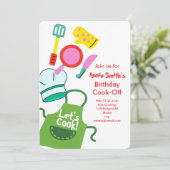 Invitation Let's Cook Birthday Party (Debout devant)