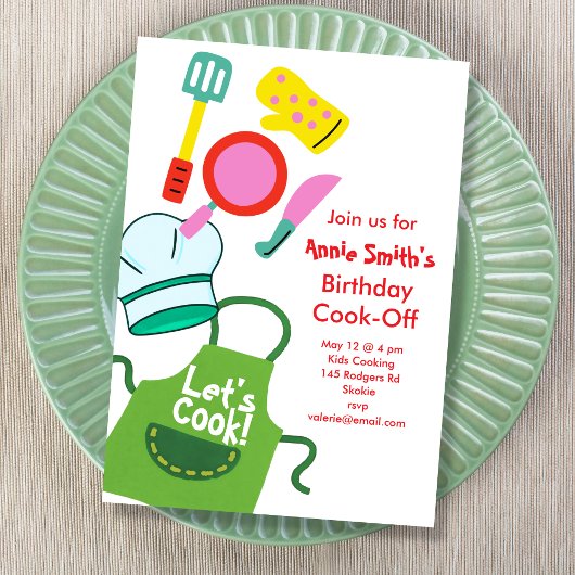 Invitation Let's Cook Birthday Party