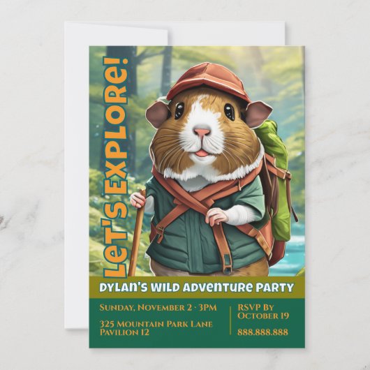 Invitation Let's Explore! Outdoor Guinea Pig Hiker (Devant)