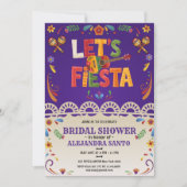 Invitation Let's Fiesta Bridal Shower Mexican Floral (Devant)