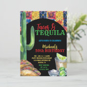 Invitation Let's Fiesta Tacos & Tequila Mexican 50th Birthday (Debout devant)